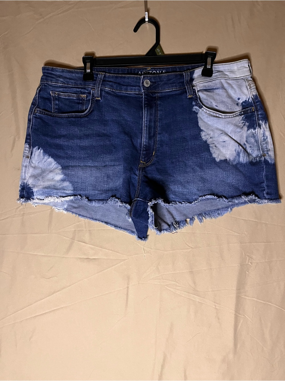 Arizona Jean Company Women’s Dark Blue Tie-Dye Denim Cutoff Shorts